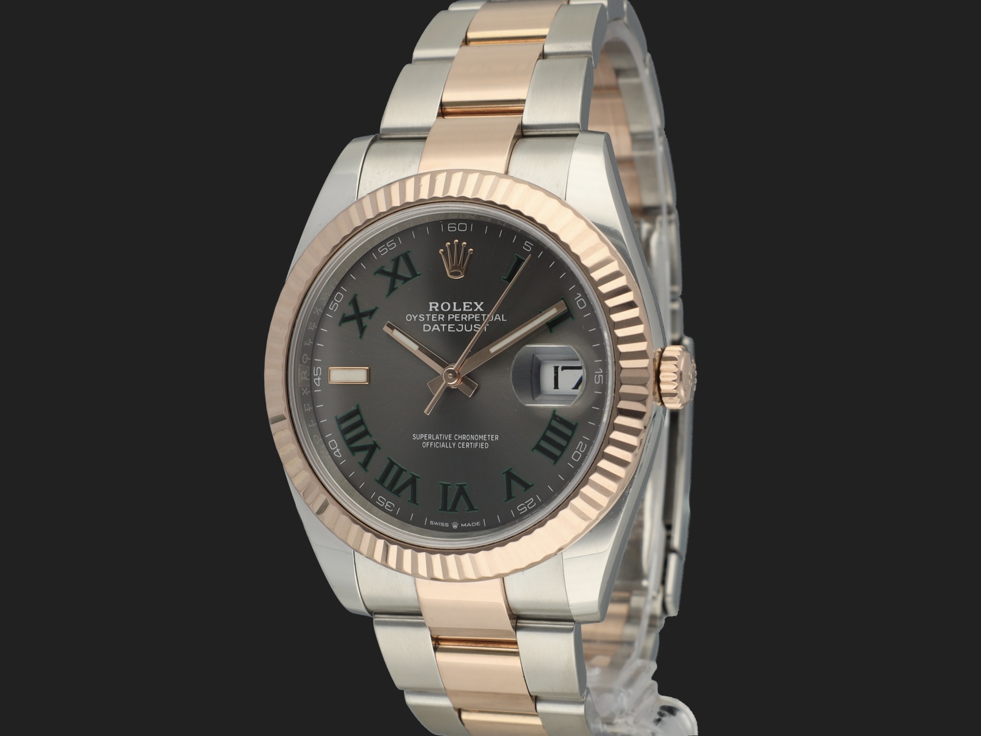 Rolex Datejust 41 Everose Steel Slate Roman Dial 126331 Watches Filipucci Juweliers