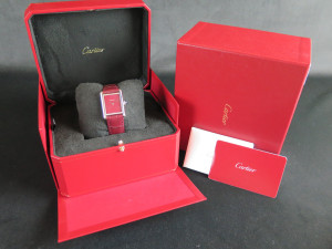 Cartier Tank Must Large Burgundy Dial WSTA0054 NEW