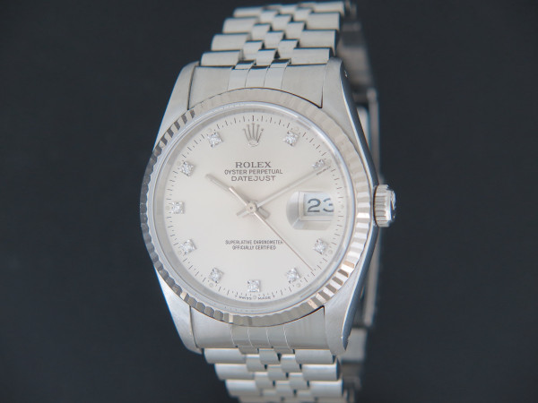 Rolex - Datejust Silver Diamond Dial 16234 