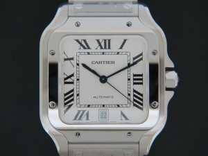Cartier Santos Large Date Steel Roman Dial NEW WSSA0018 / 4072