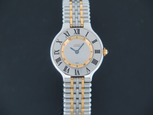 Cartier Must 21 Gold/Steel Grey Dial 1340