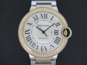 Cartier Ballon Bleu Gold/Steel Diamond Bezel 36MM WE902081 / 3754