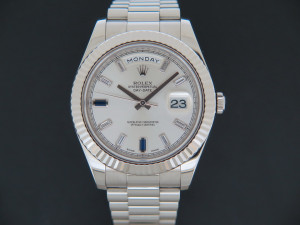 Rolex Day-Date II White Gold Diamond Sapphire Dial 218239