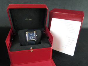 Cartier  Tank MC Large Blue Dial WSTA0010 / 3589