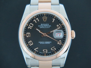 Rolex Datejust Everose / Steel 116201 Black Concentric Dial