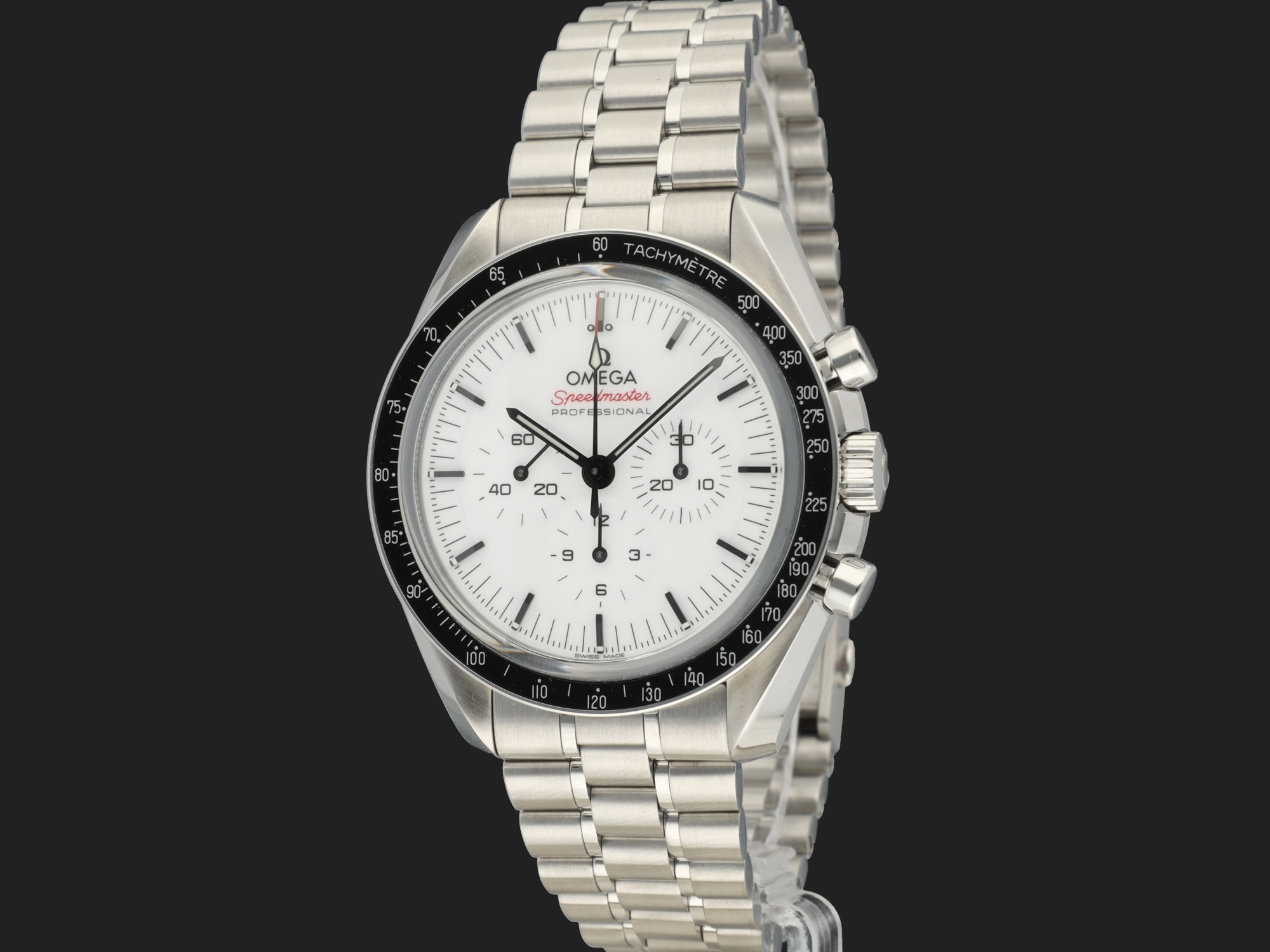 Omega Speedmaster Professional Moonwatch White Dial 310.30.42.50.04.001 NEW Uhren Filipucci Juwelers