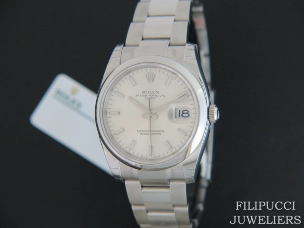 Rolex - Date Silver Dial 115200 NEW IN STICKERS