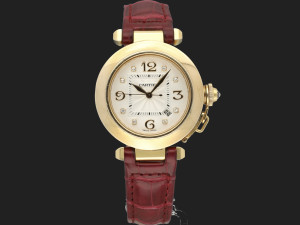 Cartier Pasha Automatic Yellow Gold Silver Diamond Dial 2397