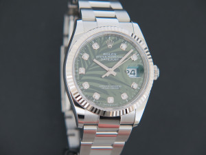 Rolex Datejust 36 Palm Motif Diamond Green Dial 126234 99% NEW