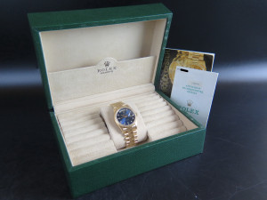Rolex Day-Date Yellow Gold Bark Finish Blue Diamond Dial 18248