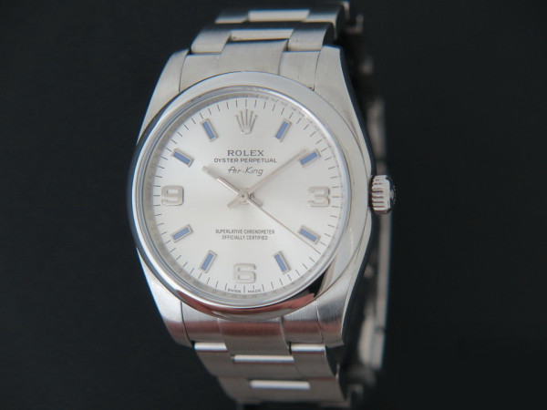 Rolex - Air-King 3 6 9 Silver Dial With Purple Index 114200 