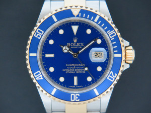 Rolex Submariner Date Gold/Steel 16613 RRR Rehaut Blue Dial