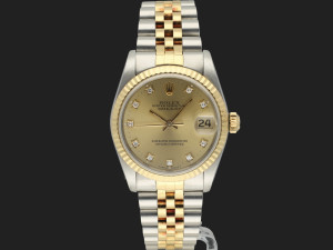 Rolex Datejust 31 Champagne Diamond Dial 68273