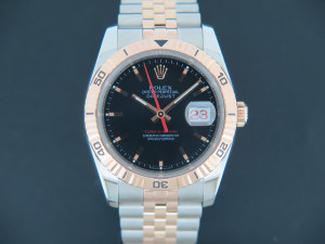Rolex Datejust Turn-O-Graph Rose Gold/Steel Black Dial 116261