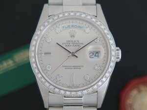 Rolex Day-Date Platinum Diamonds 18346