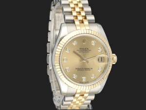 Rolex Datejust 31 Gold/Steel Champagne Diamond Dial 178273