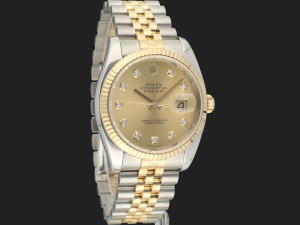 Rolex Datejust 36 Gold/Steel Champagne Diamond Dial 116233