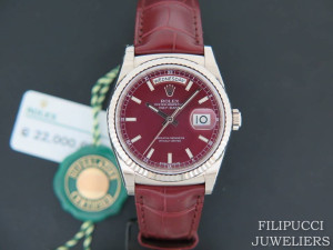 Rolex Day-Date White Gold Cherry Dial  NEW 118139   