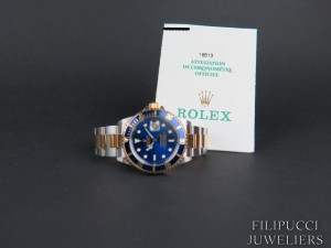 Rolex Submariner Date Gold/Steel Blue Dial 16613  