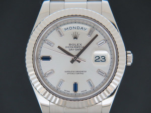 Rolex Day-Date II White Gold Diamond Sapphire Dial 218239