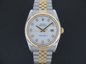 Rolex Datejust Gold/Steel White Diamond Dial 116233