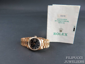 Rolex Day-Date Yellow Gold Black Diamond Dial 18238 