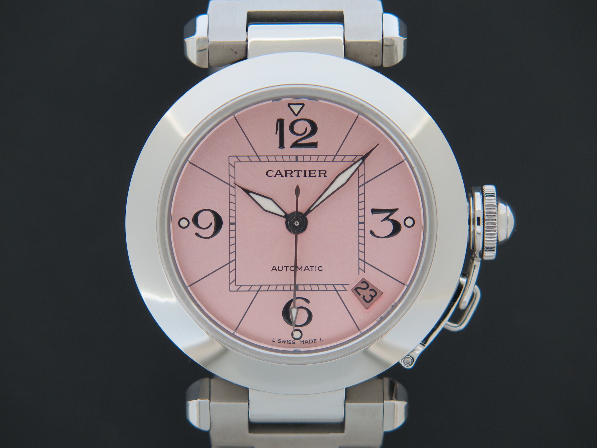 Cartier pasha pink dial best sale