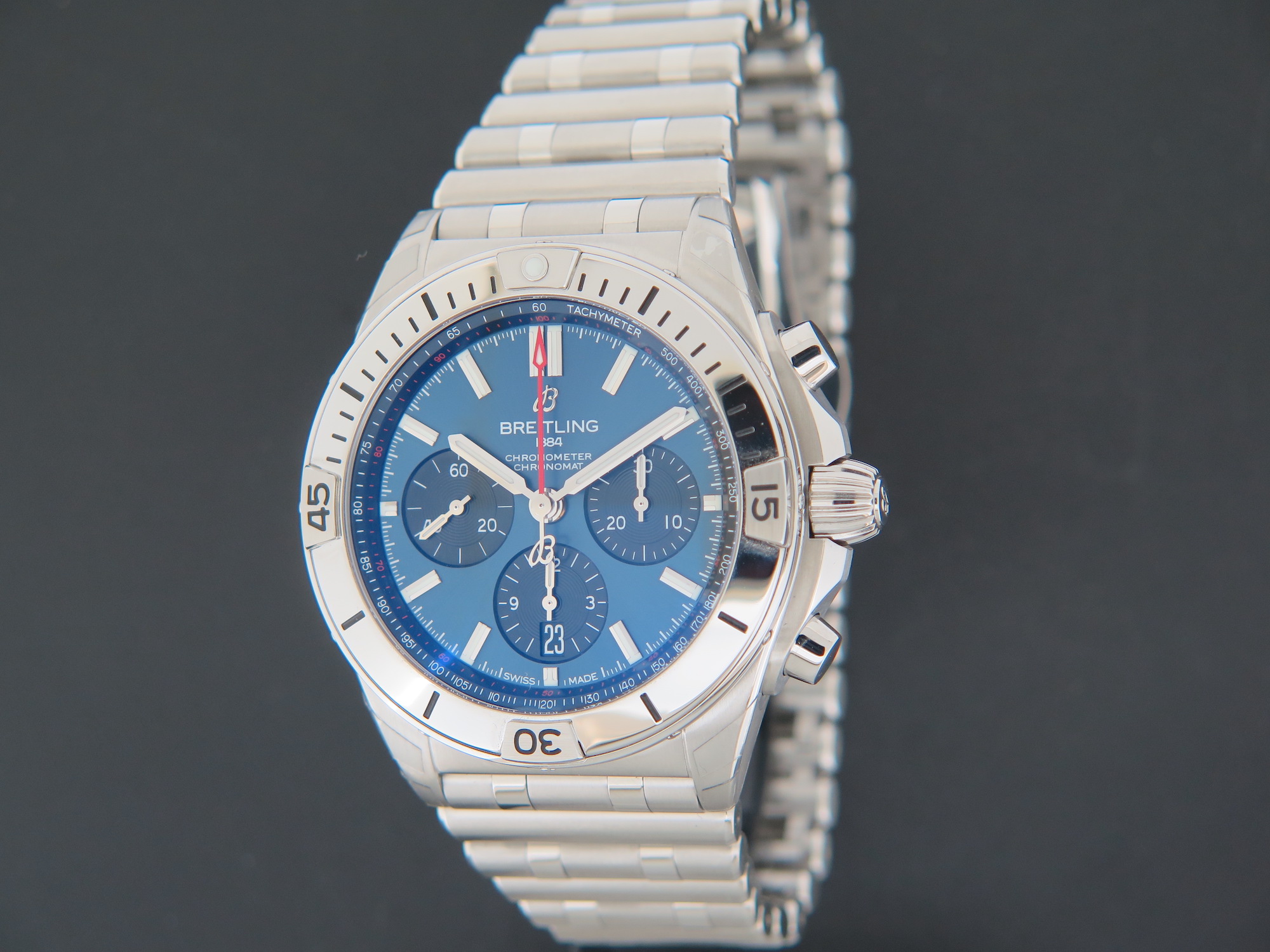 Breitling Chronomat B01 42 Blue Dial AB0134 NEW Watches Filipucci Juweliers