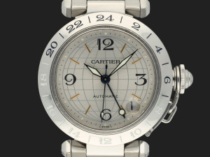 Cartier Pasha C GMT Automatic Silver Dial 2377