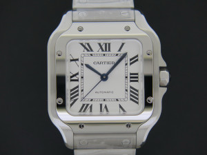 Cartier Santos Medium Steel Roman Dial NEW WSSA0029