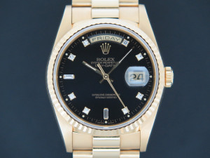 Rolex Day-Date Yellow Gold Black Diamond Dial 18238