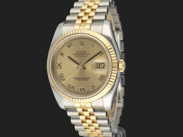 Rolex - Datejust Gold/Steel Champagne Roman Dial 116233