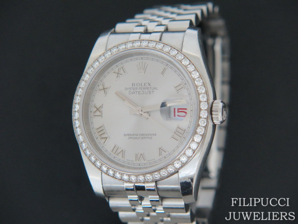 Rolex - Datejust Silver Dial and Diamond  Bezel 116244 