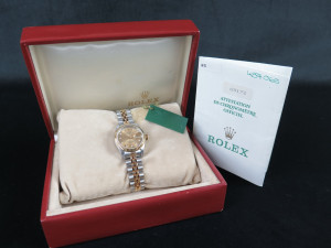 Rolex Lady-Datejust 26 Champagne Diamond Dial 69173