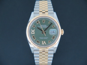 Rolex Datejust Gold/Steel Green Diamond Dial 126233 NEW