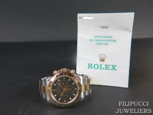 Rolex Daytona Gold / Steel  Black Dial 116523 