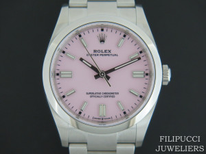 Rolex Oyster Perpetual Candy Pink Dial 126000 NEW 