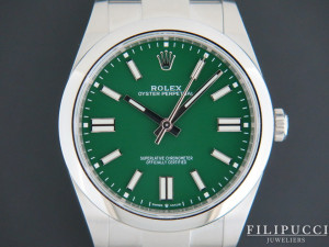 Rolex Oyster Perpetual 41 Green Dial 124300 NEW MODEL