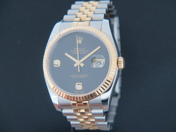 Rolex - Datejust Gold/Steel Onyx Diamond Dial 116233