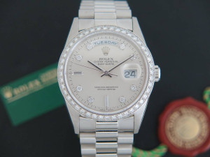 Rolex Day-Date Platinum Diamonds 18346