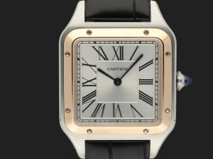 Cartier Santos-Dumont Rose Gold & Steel GM W2SA0011 NEW