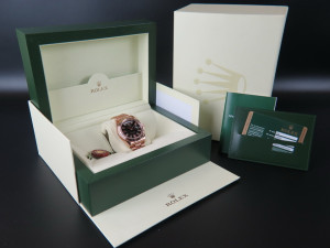 Rolex Day-Date II Everose Diamond Ruby Dial NEW 218235