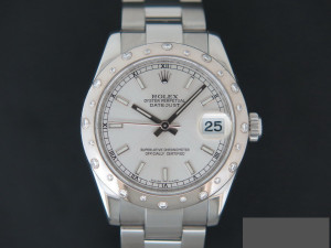 Rolex Datejust 31mm BombÃ© Diamonds Silver Dial 178344 