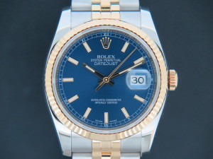 Rolex Datejust Gold/Steel Blue Dial 116233