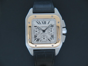 Cartier Santos 100 XL Chronograph Gold/Steel W20090X8