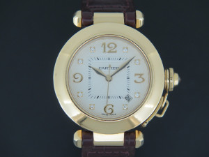 Cartier Pasha Automatic Yellow Gold Silver Diamond Dial 2519