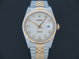 Rolex Datejust Gold/Steel Silver Jubilee Diamond Dial 16233