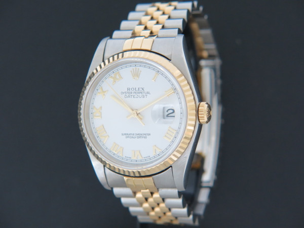 Rolex - Datejust Gold/Steel White Roman Dial 16233