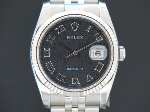 Rolex Datejust  Black Roman Computer Dial 116234 NOS IN STICKERS