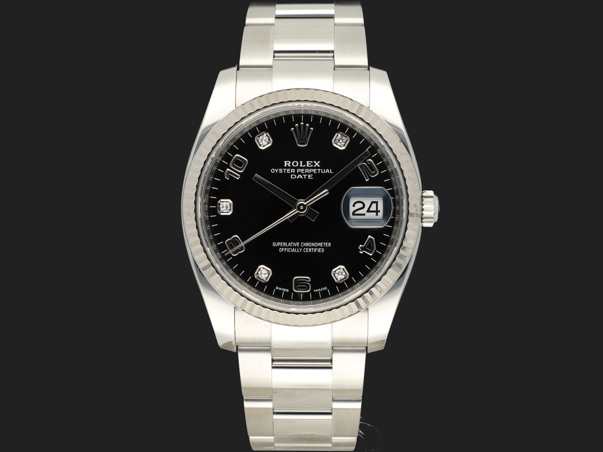 Rolex Date Black Diamond Dial 115234 Horloges Filipucci Juweliers Maastricht